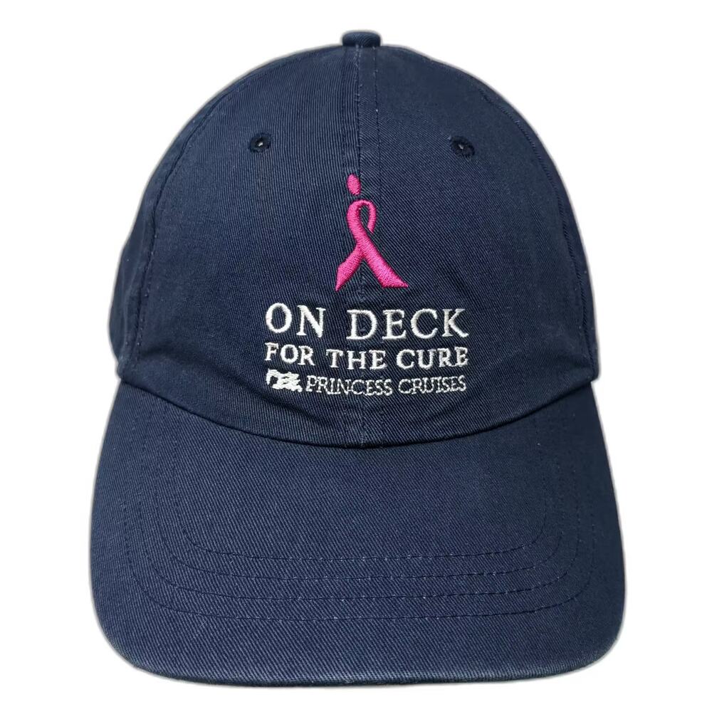Princess Cruises Baseball Cap Blue Pink On Deck For The Cure Hat OS Slideback